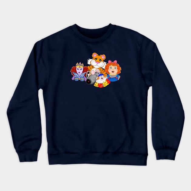 The Christmas Toy Scribble Illustration Crewneck Sweatshirt by Debra Forth